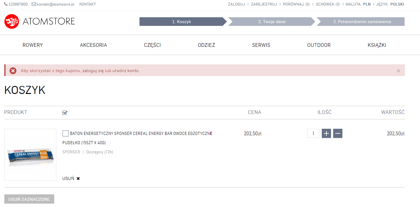 aktualizacje atomstore luty 2022 kupon rabatowy zarejestrowani użytkownicy